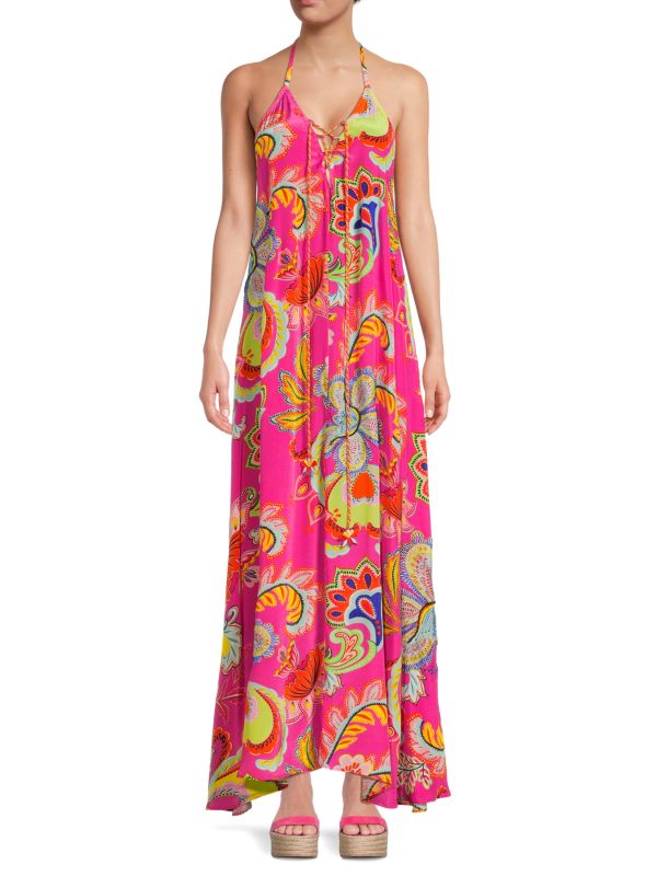 Taj by Sabrina Linnea Halter Maxi Dress